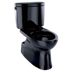 Click here to see Toto CST474CEF#51 TOTO Vespin II Two-Piece Elongated 1.28 GPF Universal Height Skirted Design Toilet, Ebony - CST474CEF#51