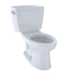 Click here to see Toto CST743ERB#01 TOTO Eco Drake Two-Piece Round 1.28 GPF Toilet with Right-Hand Trip Lever and Bolt Down Tank Lid, Cotton White - CST743ERB#01