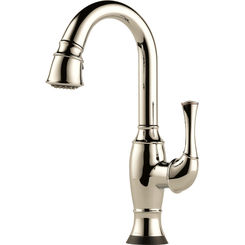 Click here to see Brizo 64903LF-PN Brizo 64903LF-PN Talo Pull-Down Bar/Prep Faucet With SmartTouch, Polished Nickel