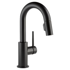Click here to see Delta 9959-BL-DST Delta 9959-BL-DST Trinsic Single Handle Pull-Down Bar/Prep Faucet, Matte Black