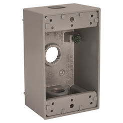 Bronze Hubbell-Bell 5321-2 Single Gang Weatherproof Box with 4-1/2-Inch Outlets