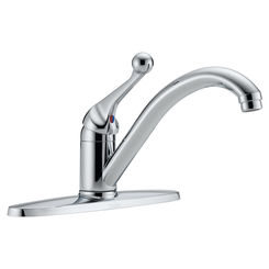 Click here to see Delta 100-BH-DST Delta 100-BH-DST Classic Single Handle Kitchen Faucet w/ Escutcheon, Chrome