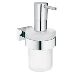 Click here to see Grohe 40756001 Grohe 40756001 Essentials Soap Dispenser with Holder, Starlight Chrome
