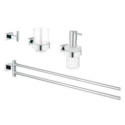 Click here to see Grohe 40847001 Grohe 40847001 Essentials Cube 4-in-1 Bathroom Accessories Set, StarLight Chrome 