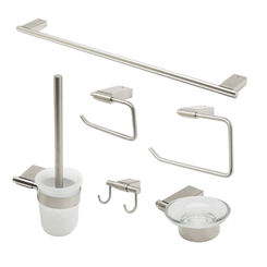Click here to see Alfi AB9515-BN ALFI AB9515-BN 6-Piece Matching Bathroom Accessory Set, Brushed Nickel