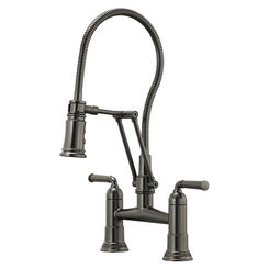 Click here to see Brizo 62174LF-SL BRIZO 62174LF-SL ROOK TWO HANDLE BRIDGE KITCHEN FAUCET LUXE STEEL - ARTICULATING