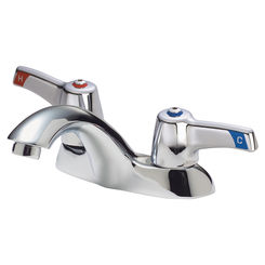 Click here to see Delta 21C133-TI Delta 21C133-TI Tech 2-Handle Cast Centerset Lavatory Faucet, Hooded Lever, No Pop-Up Hole, VR Aerator, Temp Indicators, Chrome