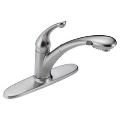 Click here to see Delta 470-AR-DST Delta 470-AR-DST Signature Single-Handle Pull-Out Kitchen Faucet, Arctic Stainless