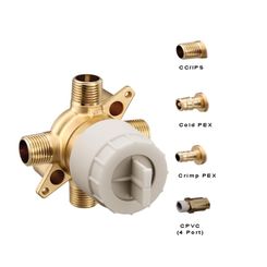 Click here to see Moen U140CXS-PF Moen U140CXS-PF M-CORE Tub/Shower Rough In Valve Prefab, WIRSBO Connection - with Stops