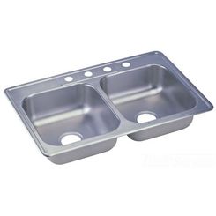 Click here to see Dayton KW50233225 Dayton KW50233225 Stainless Steel Top Mount Double Bowl Kingsford Sink