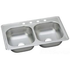Click here to see Dayton DDW50233224 Dayton DDW50233224 Stainless Steel Top Mount Double Bowl Sink