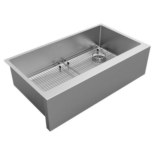 Elkay EFRUFF3417RDBG Crosstown Single Bowl Farmhouse Sink Kit, Stainless  Steel, 35-7/8