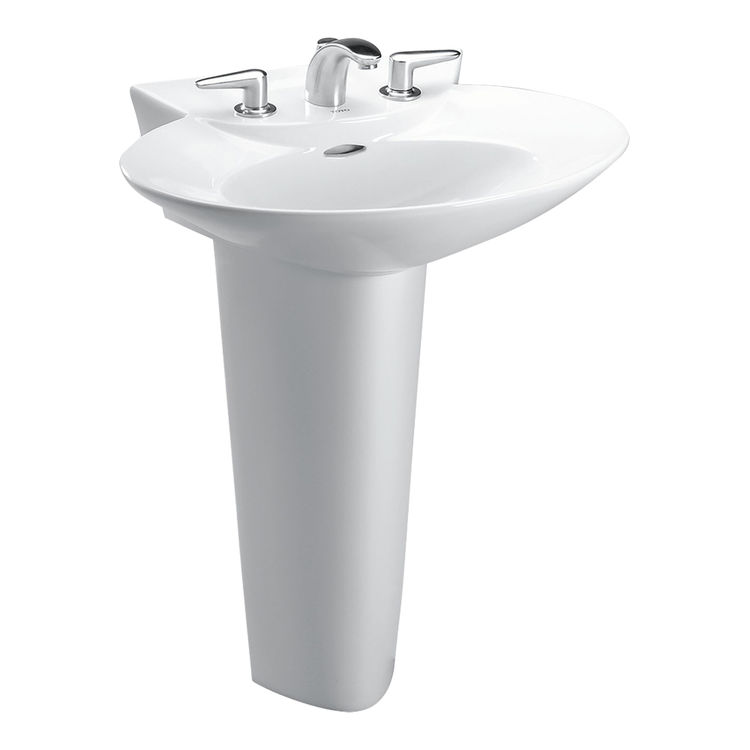 Toto Lpt908n Cotton White Pacifica Pedestal Lavatory Single Hole Complete For the asian inspired bath the toto offers the waza noir cast iron vessel lavatory in matte black;