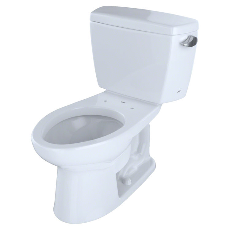 Toto CST744ERG#01 TOTO Eco Drake Two-Piece Elongated 1.28 GPF Toilet with CeFiONtect and Right-Hand Trip Lever, Cotton White - CST744ERG#011