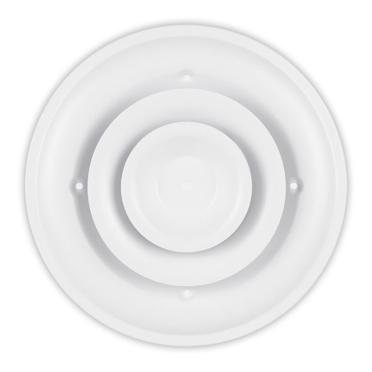 6 Step Down Round Ceiling Diffuser White Shoemaker 90 6