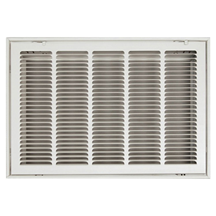 View 2 of Shoemaker FG1-25X25 25x25 Soft White Stamped Face 1-inch Filter Grille (Steel) - Shoemaker FG1