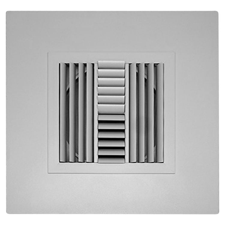 Shoemaker 700CB40-0-10X10-6 10X10-6 Soft White Adjustable Curved Blade Diffuser in T-Bar Panel Opposed Blade Damper - Shoemaker 700CB-0 Series