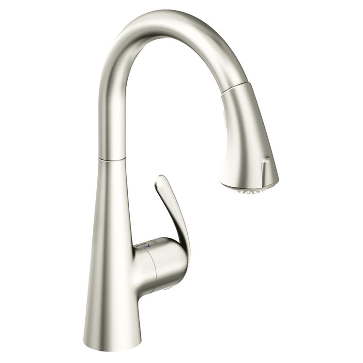 Grohe 32298sd0 Realsteel Ladylux One Handle Pulldown Bar Faucet