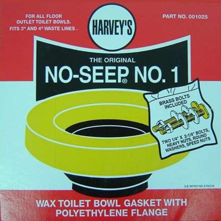 Harvey 001025-N No-Seep #1 Toilet Gasket Wax Ring with Bolts