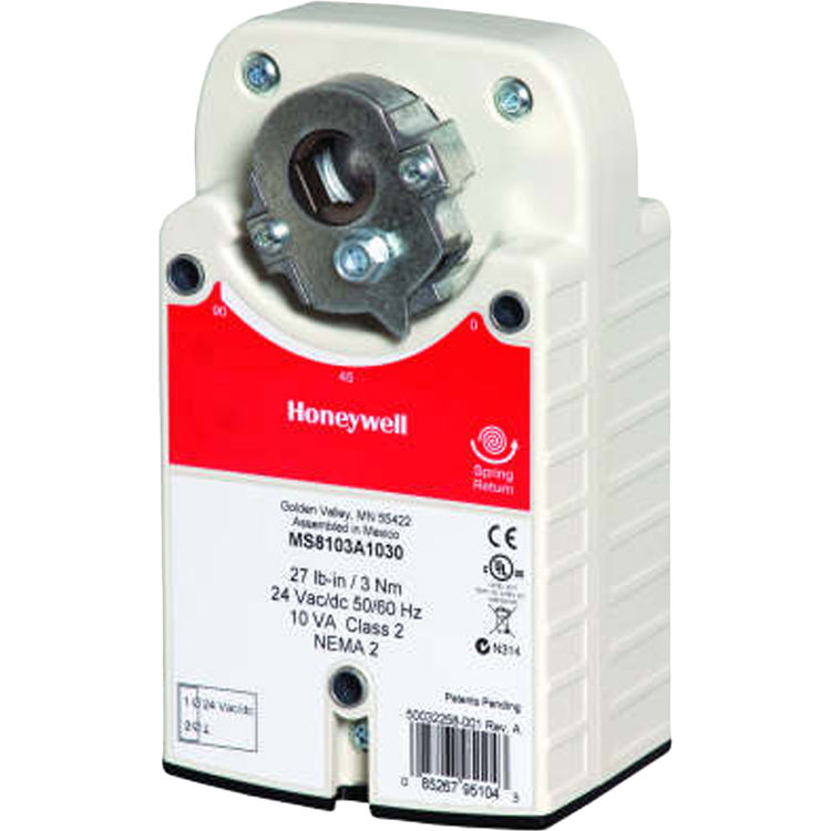 Honeywell Zelix Spring Return Direct Coupled Actuator Black and White MS8105A1030/U MS7505A-2 