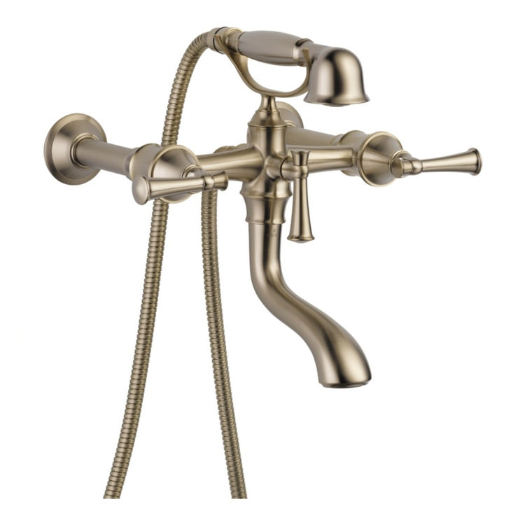 Brizo T70305BN Baliza Brushed Nickel Two Handle Freestanding Tub Filler