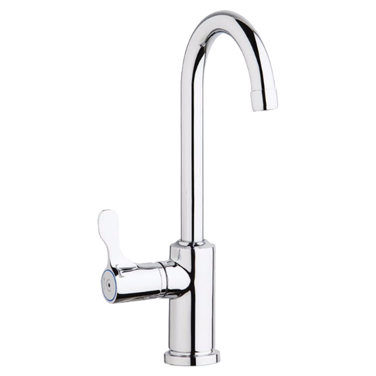 Elkay LKD208513LC Single Hole Deck Mount Faucet with Gooseneck Spout Lever Handle Chrome