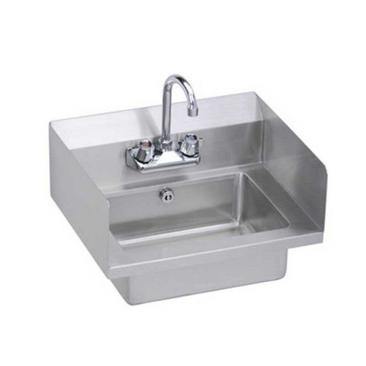 Elkay CHS1716LRS4 Elkay CHS1716LRS4 Stainless Steel Single Bowl Wall Hung Handwash Sink, Buffed Satin