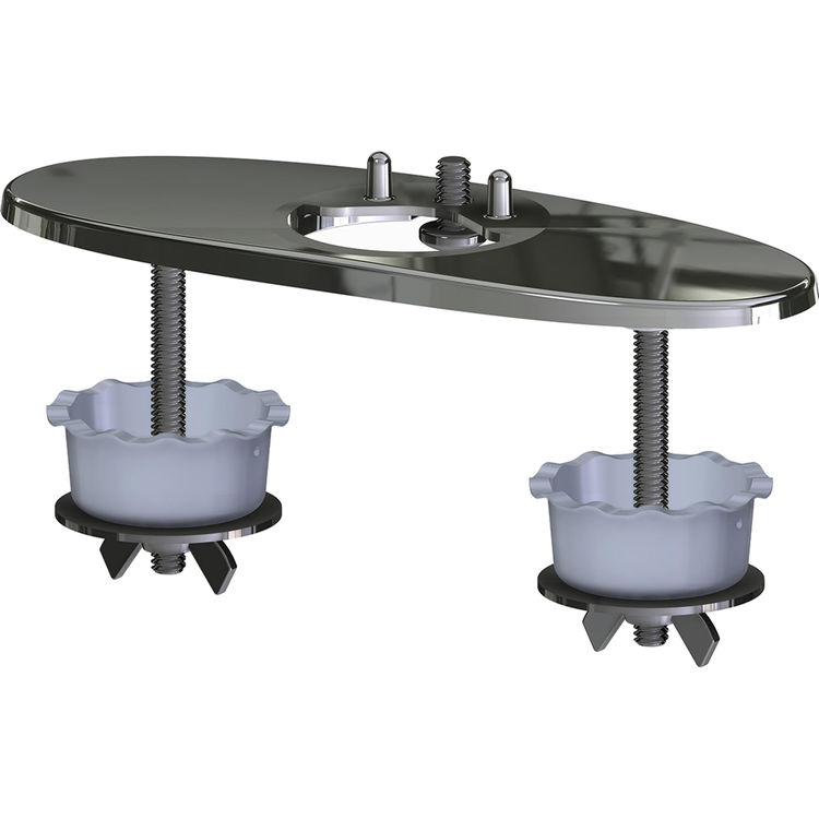 Chicago Faucet EQ-A12-KJKCP Chicago Faucets EQ-A12-KJKCP EQ Chrome Cover Plate For EQ Series Curved or High Arc Deck-mounted, 3-hole, 4 inch (102 mm) Center Installations