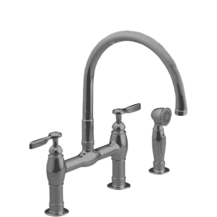 Kohler K-6131-4-BRZ Parq Deck-Mount Kitchen Faucet w ...