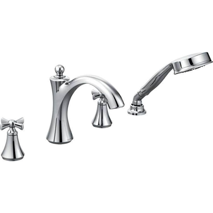 Moen T658 Moen T658 Wynford Chrome Roman Tub Faucet Trim with Handheld
