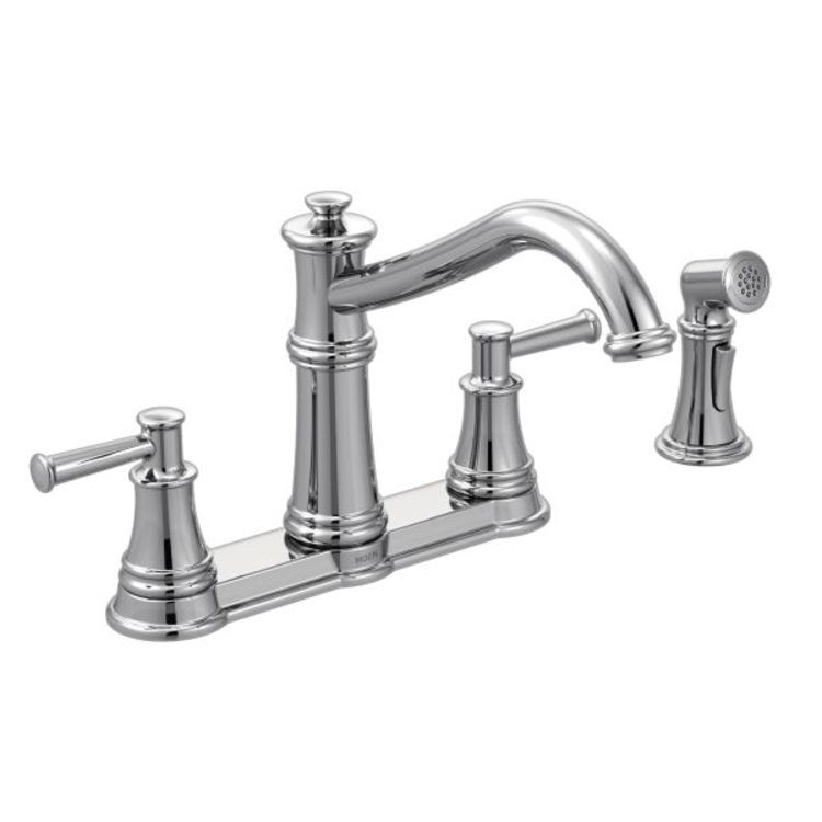 Moen 7255C Moen 7255C Belfield Chrome Two Handle Kitchen Faucet with Spray