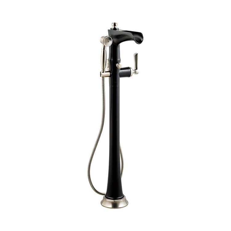 Brizo T70161-NKBL Brizo T70161-NKBL Luxe Nickel/Matte Black Rook Freestanding Floor Mount Tub Filler