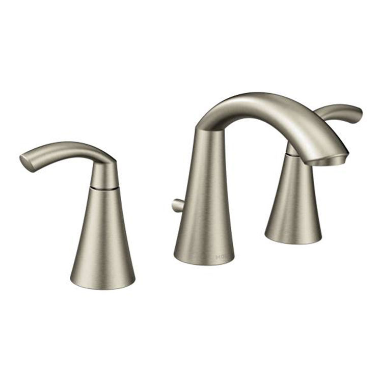 Moen T6173BN Glyde Two Handle Widespread Lavatory Faucet Brushed Nickel
