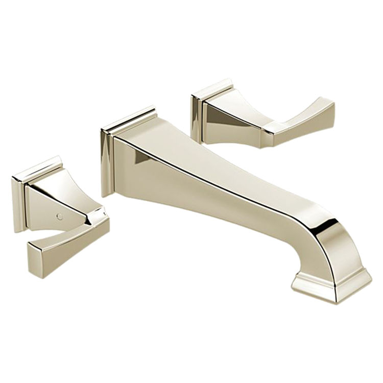 Delta T3551LF-PNWL Delta T3551LF-PNWL Dryden Two Handle Wall Mount Bathroom Faucet Trim - Polished Nickel