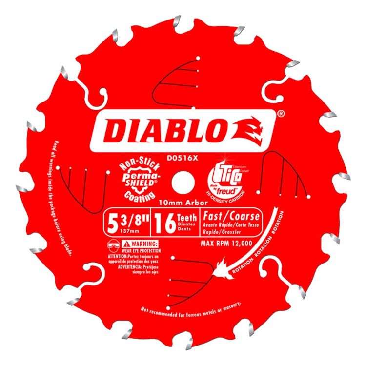 Diablo D0516X Diablo D0516X 5-3/8-Inch 16T Trim Saw Blade