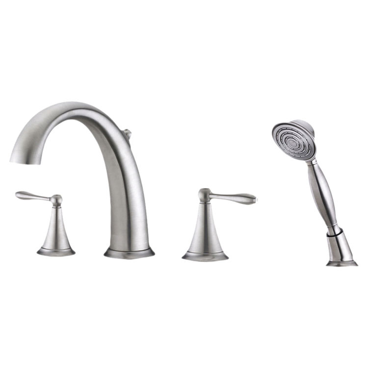 Ultra Faucets Uf65243 Brushed Nickel Contour Roman Tub Faucet