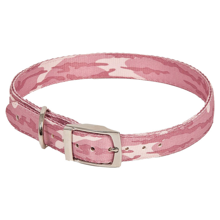 Aspen Pet 10851 Doskocil 10851 Adjustable Camouflage Pet Collar, 1 in x 20 - 26 in Belt, Pink
