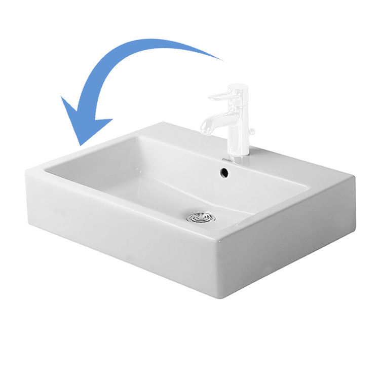 Duravit 0454600027 Duravit 0454600027 Vero Ground-Mounted Rectangular Washbasin, White Alpin