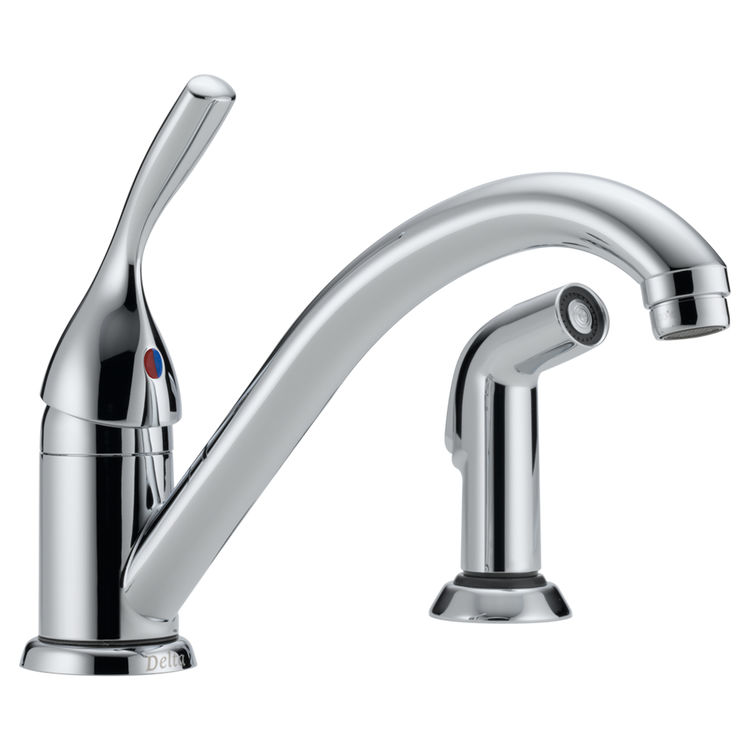 Delta 175-DST Delta 175-DST Classic Single Handle Kitchen Faucet with Side Sprayer in Chrome