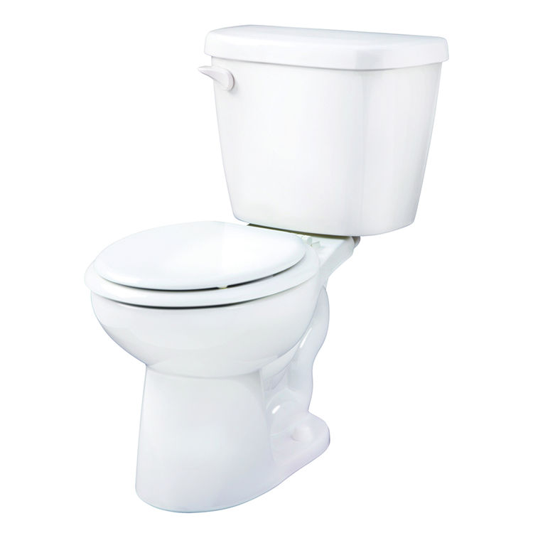 Gerber 21902 Maxwell TwoPiece Round Front Toilet, 1.28 gpf, 12" Rough