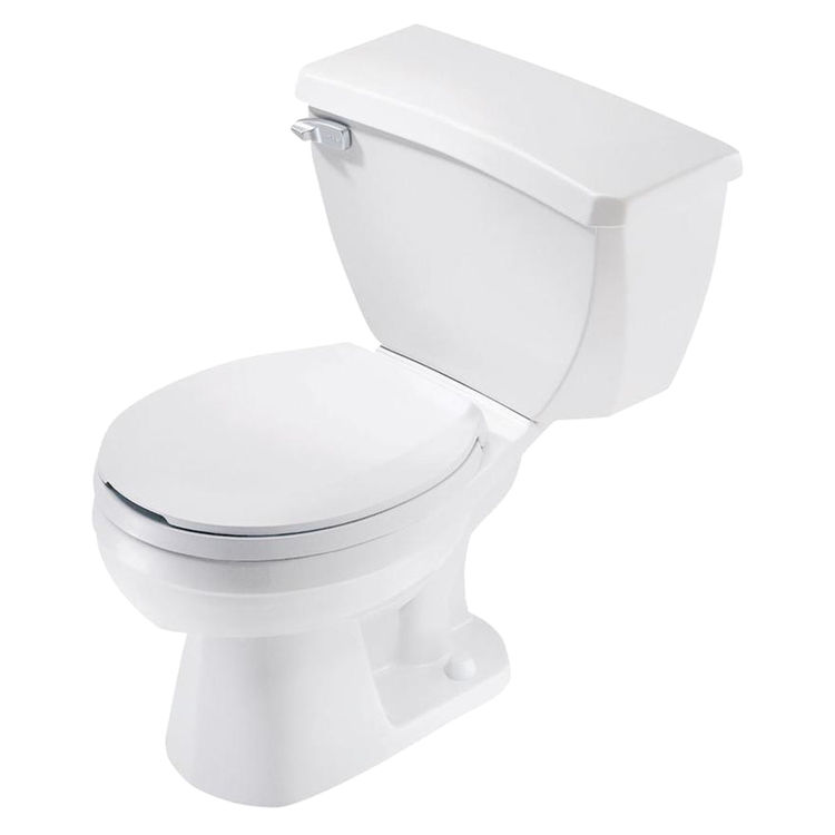 Gerber HE21304 Ultra Flush TwoPiece Round Front Toilet, 1.28 gpf, 14