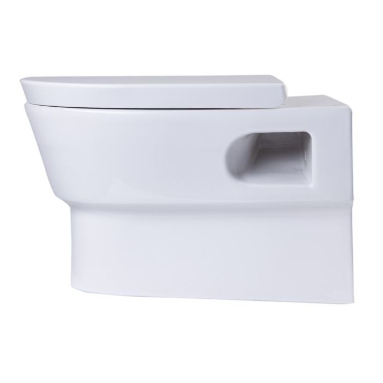 View 7 of Eago WD332 EAGO WD332 Wall Mounted Dual Flush White Ceramic Toilet - White