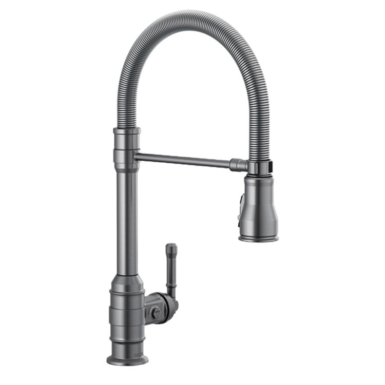 Delta 9690KSDST Broderick One Handle SemiPro Kitchen Faucet, Black
