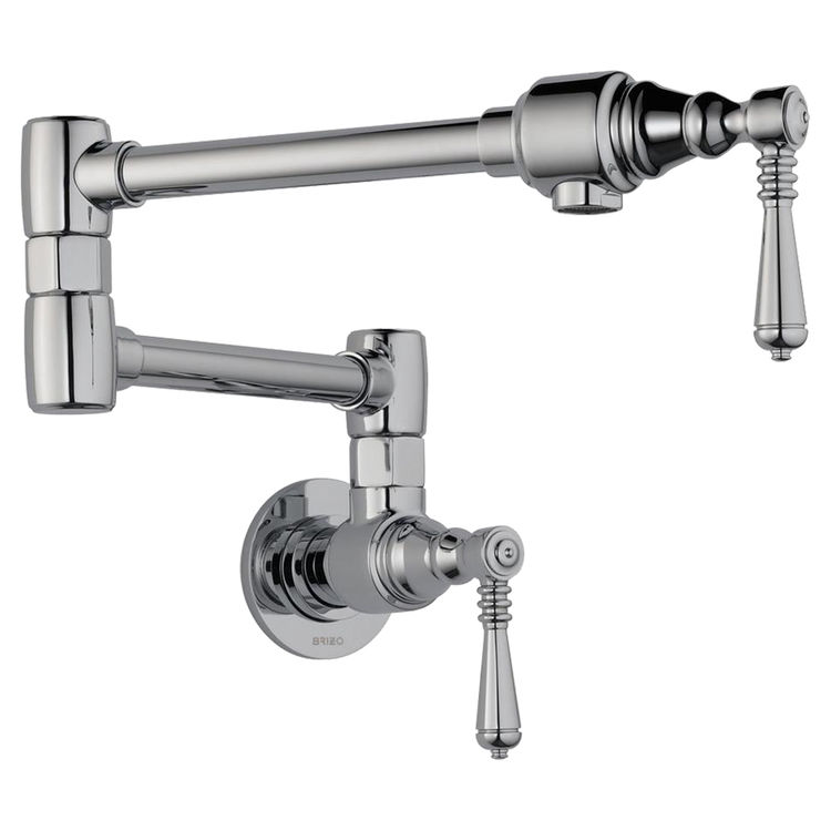 Brizo 62810LF-PC Traditional Wall Mount Pot Filler Faucet, Polished Chrome