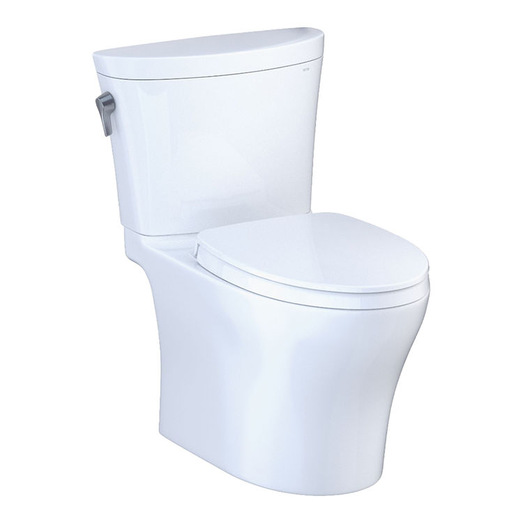 Toto MS448124CUMFG#01 TOTO Aquia IV 1G Arc Two-Piece Universal Height Toilet, Elongated, 1.0 and 0.8 GPF, CEFIONTECT, WASHLET+ Ready, Cotton White - MS448124CUMFG#01