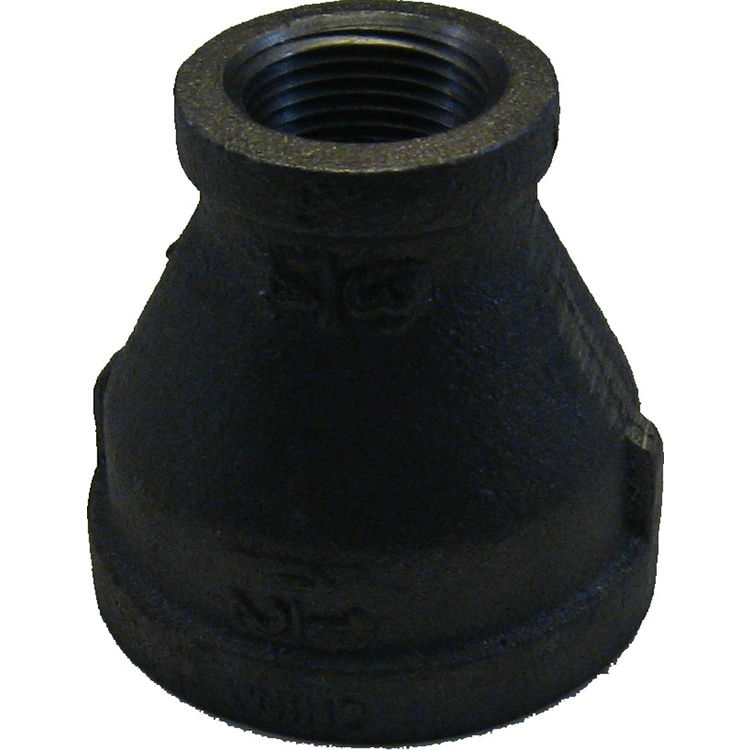 Black Iron 1-1/2 inch x 3/4 inch NPT Bell Reducer Coupling 