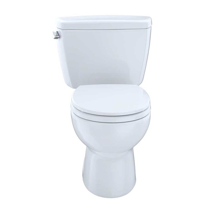 View 3 of Toto CST743ER#01 TOTO Eco Drake Two-Piece Round 1.28 GPF Toilet with Right-Hand Trip Lever, Cotton White - CST743ER#01