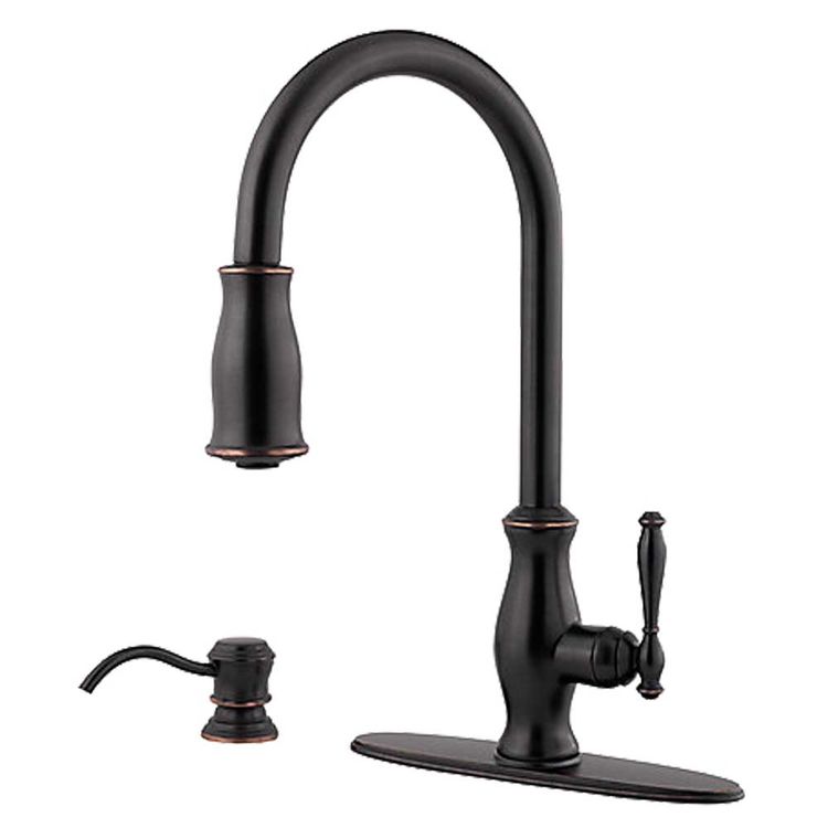 View 6 of Pfister GT529-TMY Pfister GT529-TMY Hanover 1-Handle Pull-Down Kitchen Faucet w/ Soap Dispenser, Tuscan Bronze