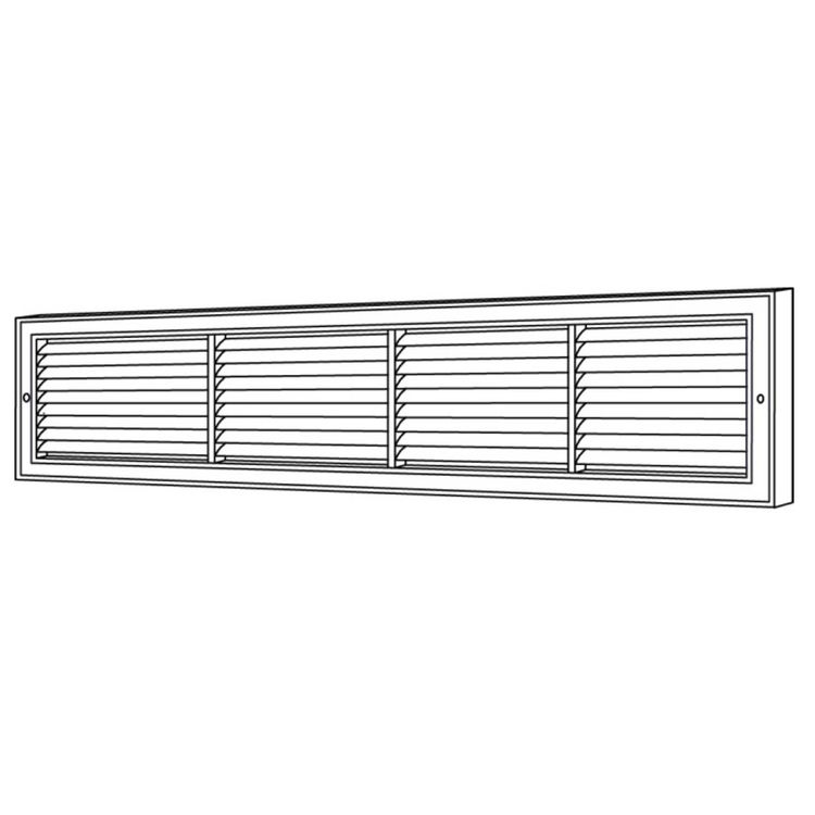 View 3 of Shoemaker 1100-28X10 Shoemaker 1100-28x10 Deluxe Baseboard Return Air Grille (Aluminum), Soft White