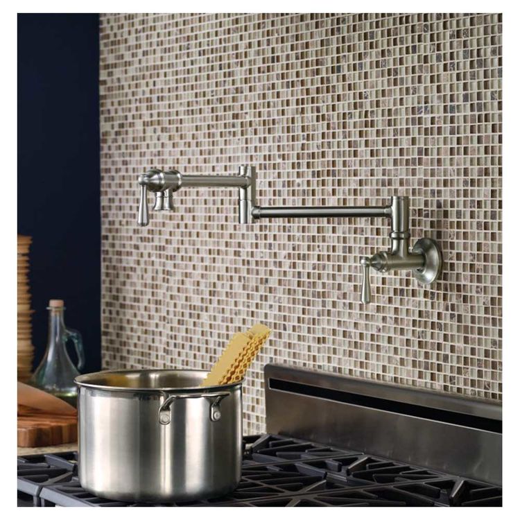 Moen S664SRS Traditional Pot Filler TwoHandle Kitchen Faucet, Spot